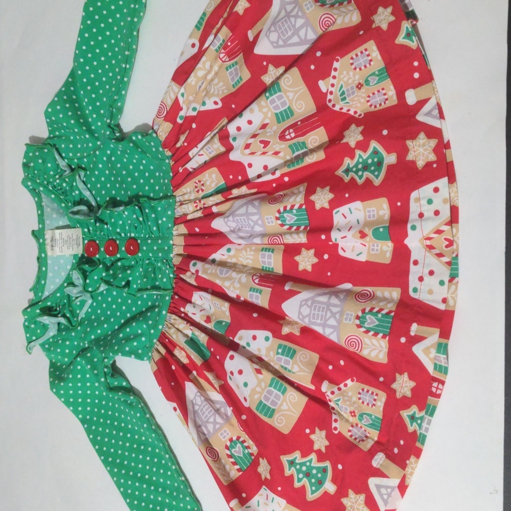 Eleanor Rose Christmas Gingerbread House Dress. Size 18 Months